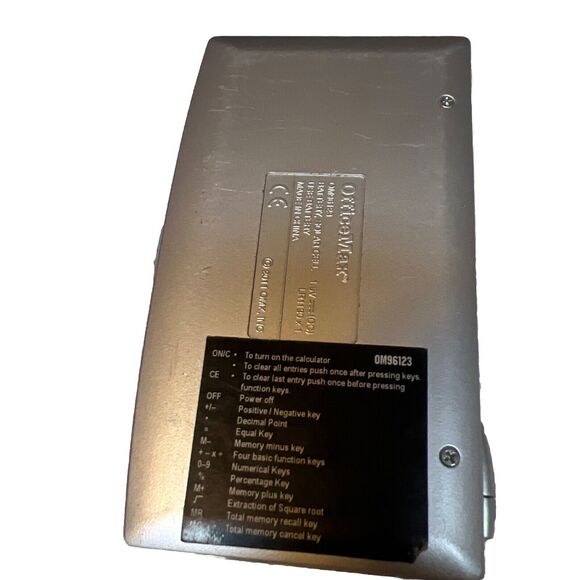Office Max OM96123 2 Power Calculator | Battery, Solar Cell | Tested - Picture 7 of 8